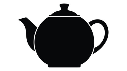 A simple black teapot design a bold and graphic silhouette