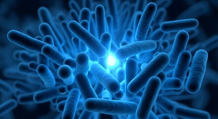 Illuminated bacteria cluster