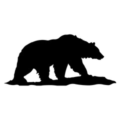 Fototapeta premium A large wild bear symbol in the center. Isolated black symbol