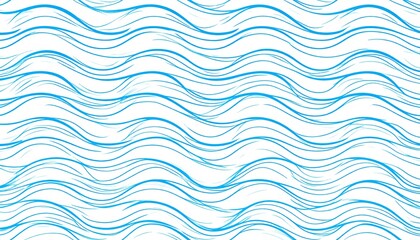 Abstract Blue Wavy Lines on White Background - A Serene and Artistic Design.