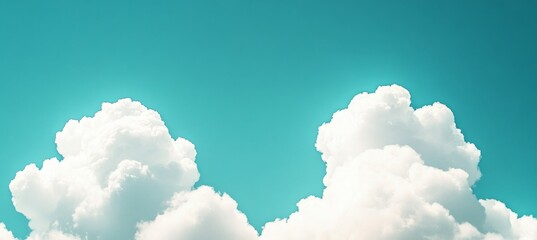 Dramatic Spring Skies with Fluffy Clouds Over a Pastel Dreamy Landscape, Sunlight and Serenity