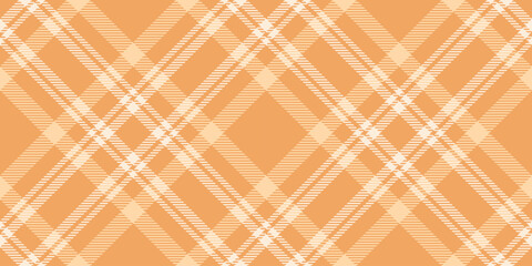 Simplicity tartan textile background, famous seamless texture plaid. Rug fabric check vector pattern in sandy brown and antique white colors.