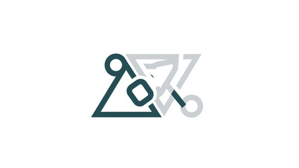 Modern Abstract Geometric Logo Design with Interconnected Triangles and Circles