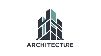 Modern Architectural Building Logo Design - Sleek Geometric Structure Representing Construction and Engineering