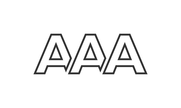 AAA logo design template with strong and modern bold text. Initial based vector logotype featuring simple and minimal typography. Trendy company identity.
