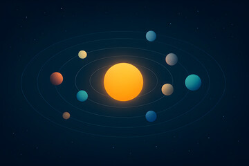 solar system digital illustration with planets