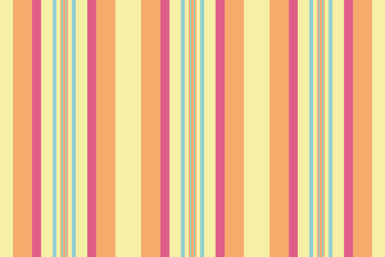 Telax fabric seamless vector, messy texture pattern lines. Rart vertical textile stripe background in yellow and orange colors.