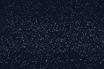 Deep space navy blue night sky with twinkling white stars dots cosmic galaxy universe backdrop vector illustration for celestial themed design