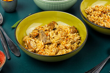 Homemade Rice and Meat Dish.