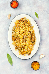 Plate of Savory Rice with Meat