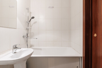 modern bathroom room with toilet and washing machine