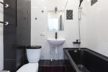 modern bathroom room with toilet and washing machine