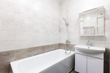 modern bathroom room with toilet and washing machine