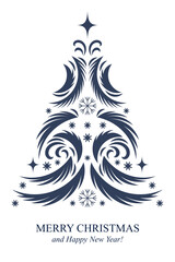 Decorative Christmas Tree Vector Illustration
