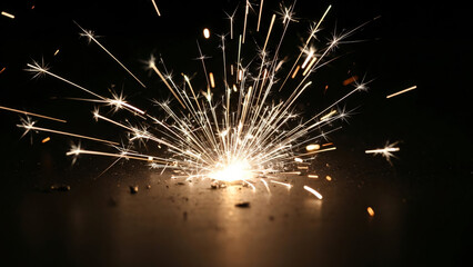 a close up of a sparkle on a black background