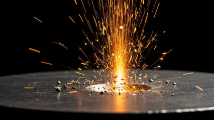a close up of a metal object with sparks coming out of it