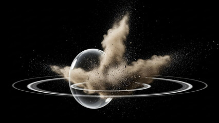 an image of a planet with dust coming out of it