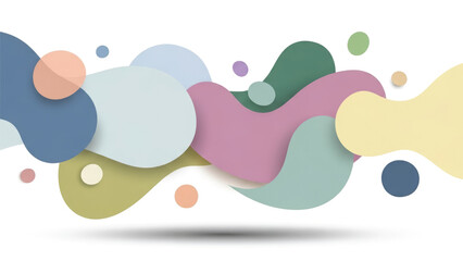 Naklejka premium Colorful abstract shapes and blobs design.