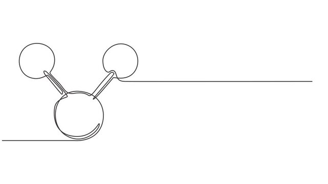 Carbon dioxide atom model co2 animation continuous one line drawing, Molecular formula: CO2. Chemical model: Ball and Stick. Isolated Transparent, CO2 Formula vector Carbon Dioxide full length video.