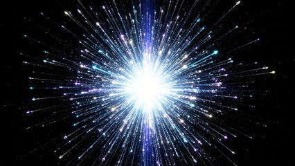 a star burst in the night sky