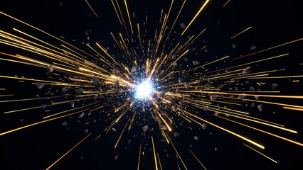 a close up shot of a bright explosion of sparks and sparks