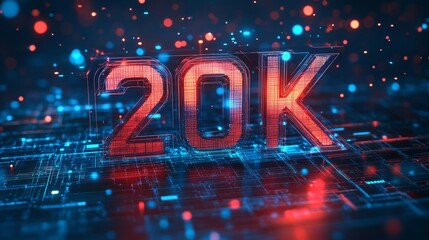 A Futuristic 3D Render Showcasing a Luminescent Digital Inscription within an Informational Network