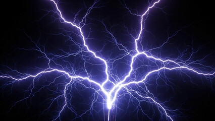 a lightning bolt in the dark sky