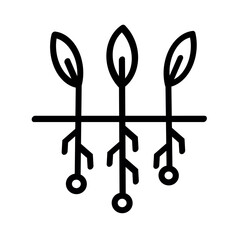 Growing plants technology icon.  Hydroponics icon. Vector graphic, not Artificial Intelligence, logo illustration. Replaceable vector design.	