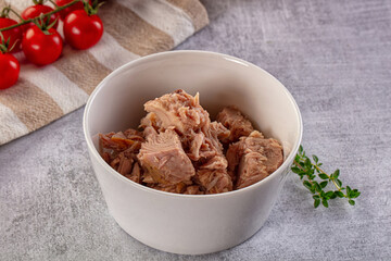 Canned tuna fillet for salad