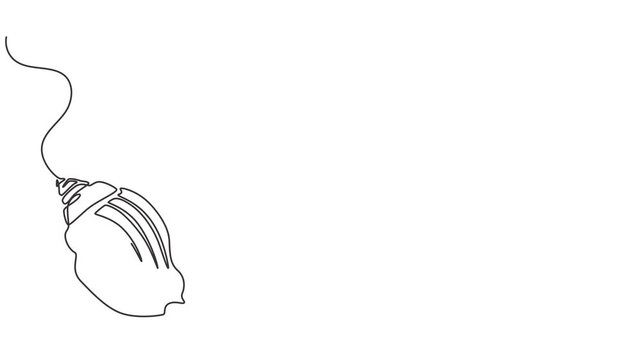 Self animated continuous single-line drawing of a conch snail shell. One line art conch snail shell icon. Full length one line animation, Seashell, artistic online animation in the form of a single.