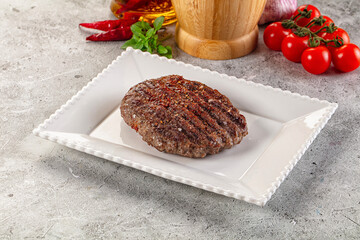 Hot Grilled beef burger cutlet