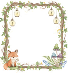 Fototapeta premium Frame with Fox