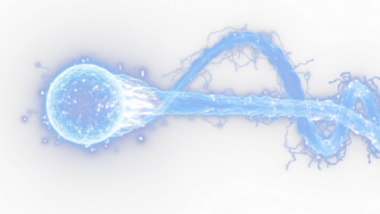 a blue plasma ball with lightning coming out of it
