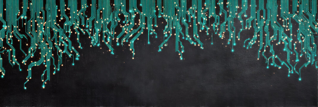 Futuristic circuit board e commerce digital pattern tech background abstract - Powered by Adobe