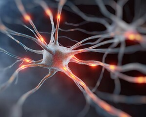 Intricate Neural Network Illustration with Glowing Synapses and Interconnected Neurons