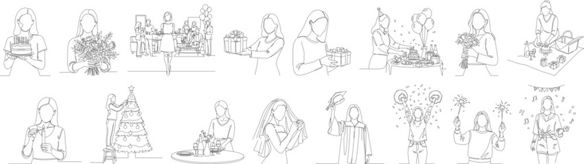 Black Outline Pixelated Simple Person Figure Action Silhouette Character Icon