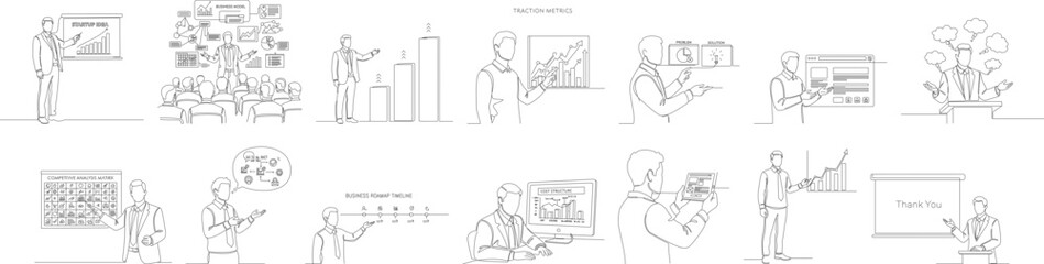 Minimalist Outlined Handdrawn Sketch Note Elements Set Decoration Doodle Icons