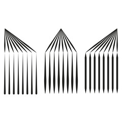 Line cone figures. Abstract geometric shapes. Dynamic ray burst. Vector minimal illustration.