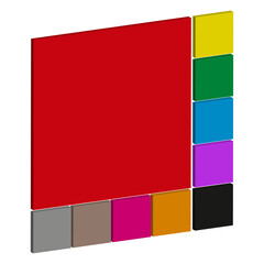 Red square element. Color palette Vector. Abstract shape background. Simple flat object.