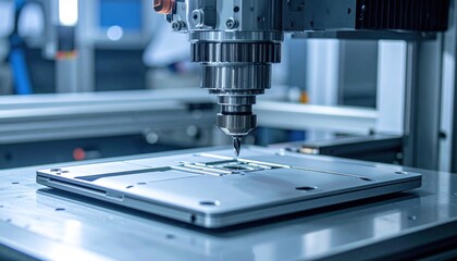 Precision CNC Machine Milling a Laptop Case, Industrial Manufacturing Process.