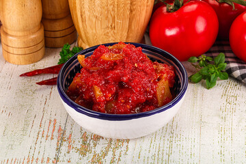 Hungarian Lecho with bell pepper and tomato