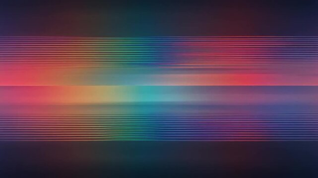 Abstract Neon Horizontal Lines Background, Multicolor Glowing Speed Stripes, Retro 80s Synthwave Gradient Texture Loop