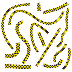 Curvy dynamic lines. Geometric dotted pattern. Abstract path illustration. Vector maze element.