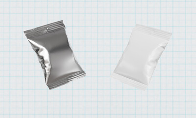 카피 공간용 호일 패키지 목업 Foil Package Mock up for Copy Space