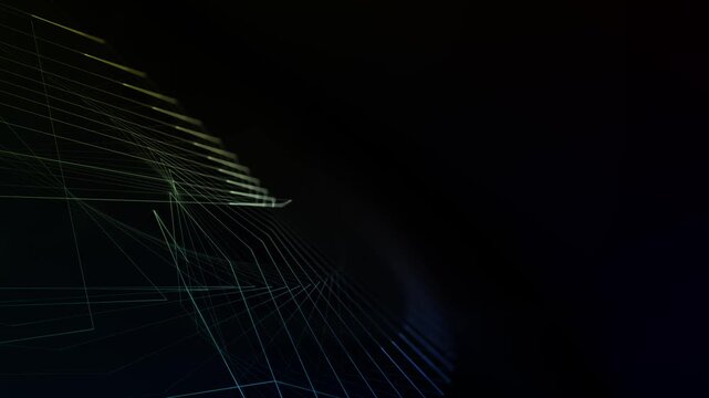 futuristische geometrischen Linien, Technologie, Vernetzung, Datenvisualisierung, Hintergrundgrafik, digitale Medien, Pr&auml;sentationen und innovative Designs, Dynamik, blau, gr&uuml;n
