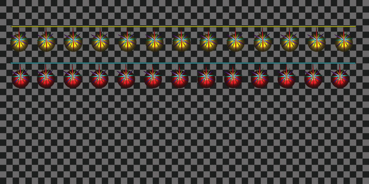 Two distinct rows of stylized red and yellow icons for game design on checkered background