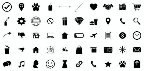 Icons Galore: A diverse collection of meticulously crafted icons, each a miniature masterpiece of design, arranged in a visually pleasing pattern and representing various concepts.