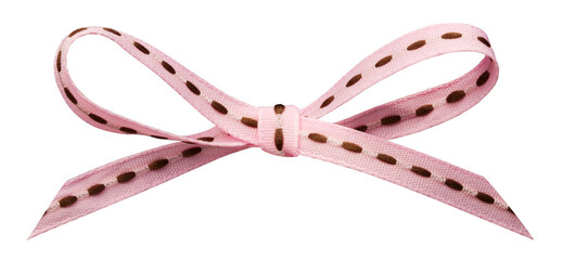 a pink-and-brown ribbon bow