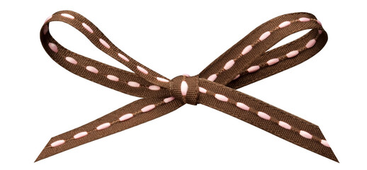 a brown-and-pink ribbon bow