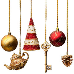 set of christmas decorations